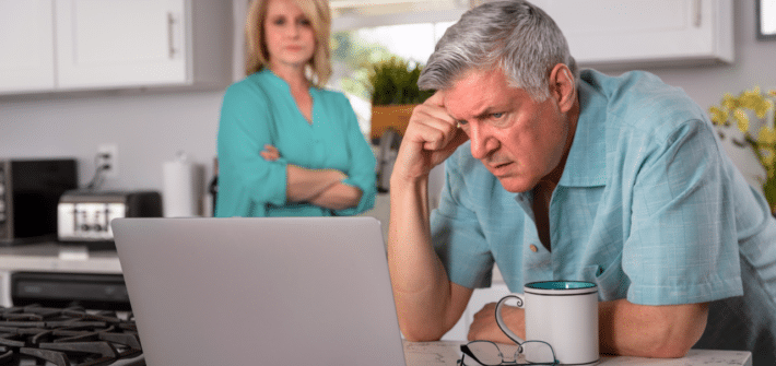 older couple struggling financially