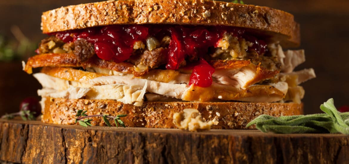 Leftover turkey sandwish