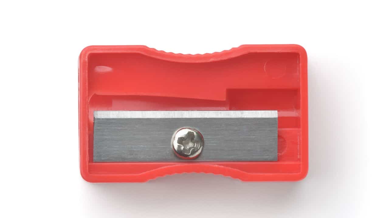 Red pencil sharpener